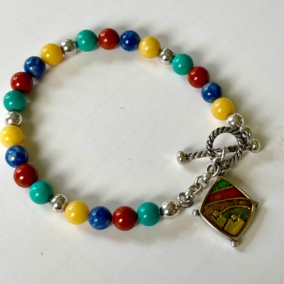 CAROLYN POLLACK * Beautiful Multi-Gemstone Beaded Toggle Bracelet - Picture 6 of 8